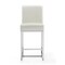 Manhattan Comfort Element 24 Faux Leather Counter Stool in Pearl White and Polished Chrome, PK3 3-CS003-PW - alternate 3